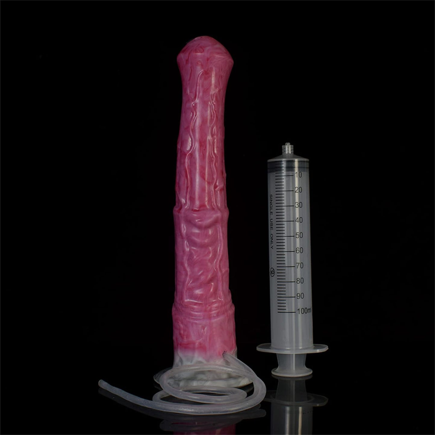 +7sueflly 11.22'' Huge Horse Dildo, Lifelike Animal Ejaculating Dildo, Silicone Squirting Dildo with Suction Cup, Flexible Dildo Adult Sex Toy for Couples (Red)