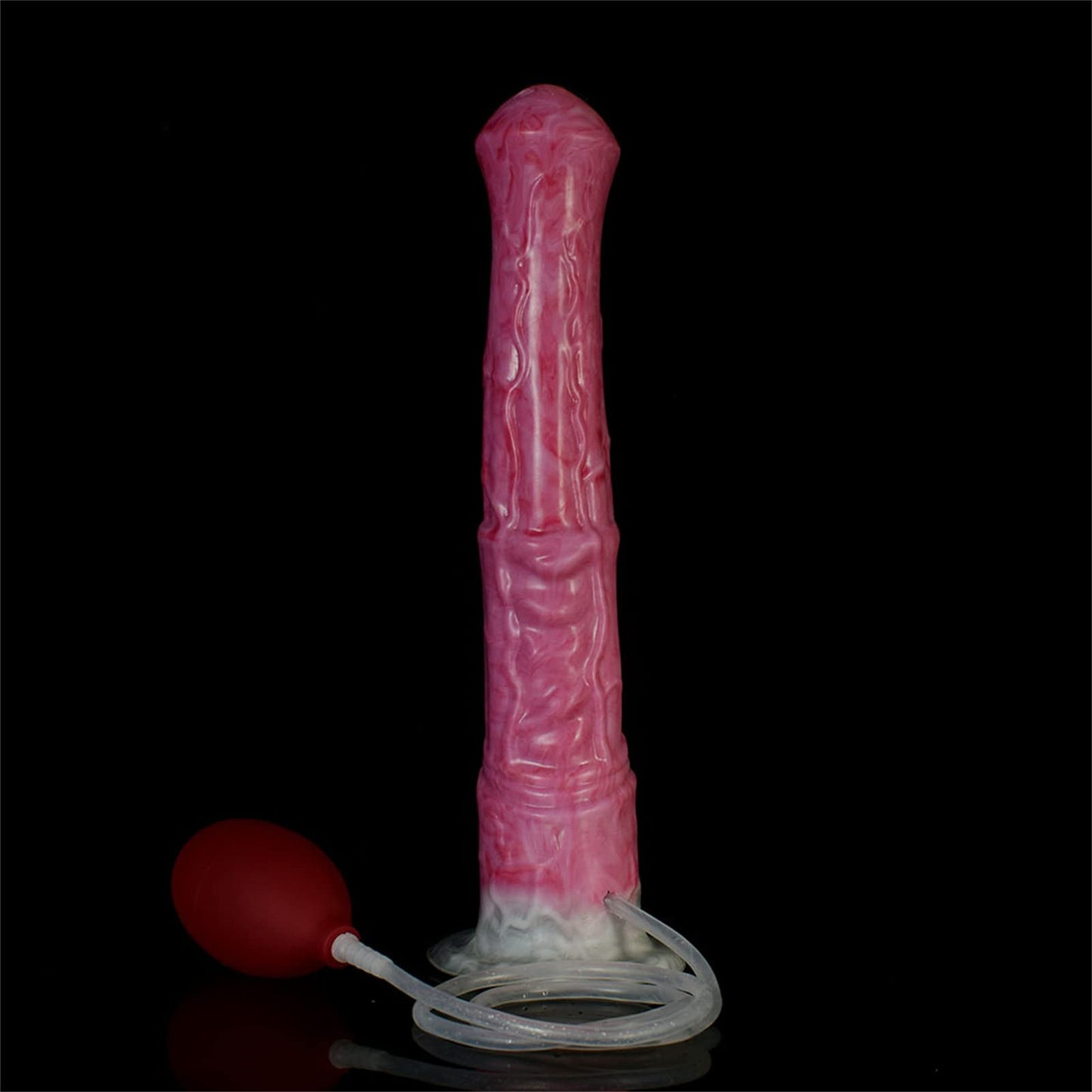 +7sueflly 11.22'' Huge Horse Dildo, Lifelike Animal Ejaculating Dildo, Silicone Squirting Dildo with Suction Cup, Flexible Dildo Adult Sex Toy for Couples (Red)