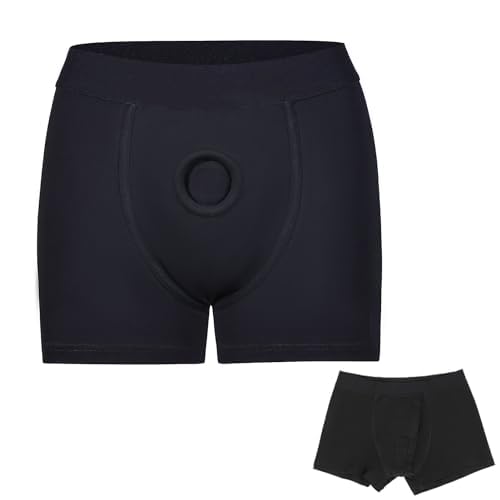 Dildo Panties 3X Large - Strap On Underwear Dildo Harness, Strap on Harnesses Panties, Strapon Strapless Underwear Boxers Brief for Women Black