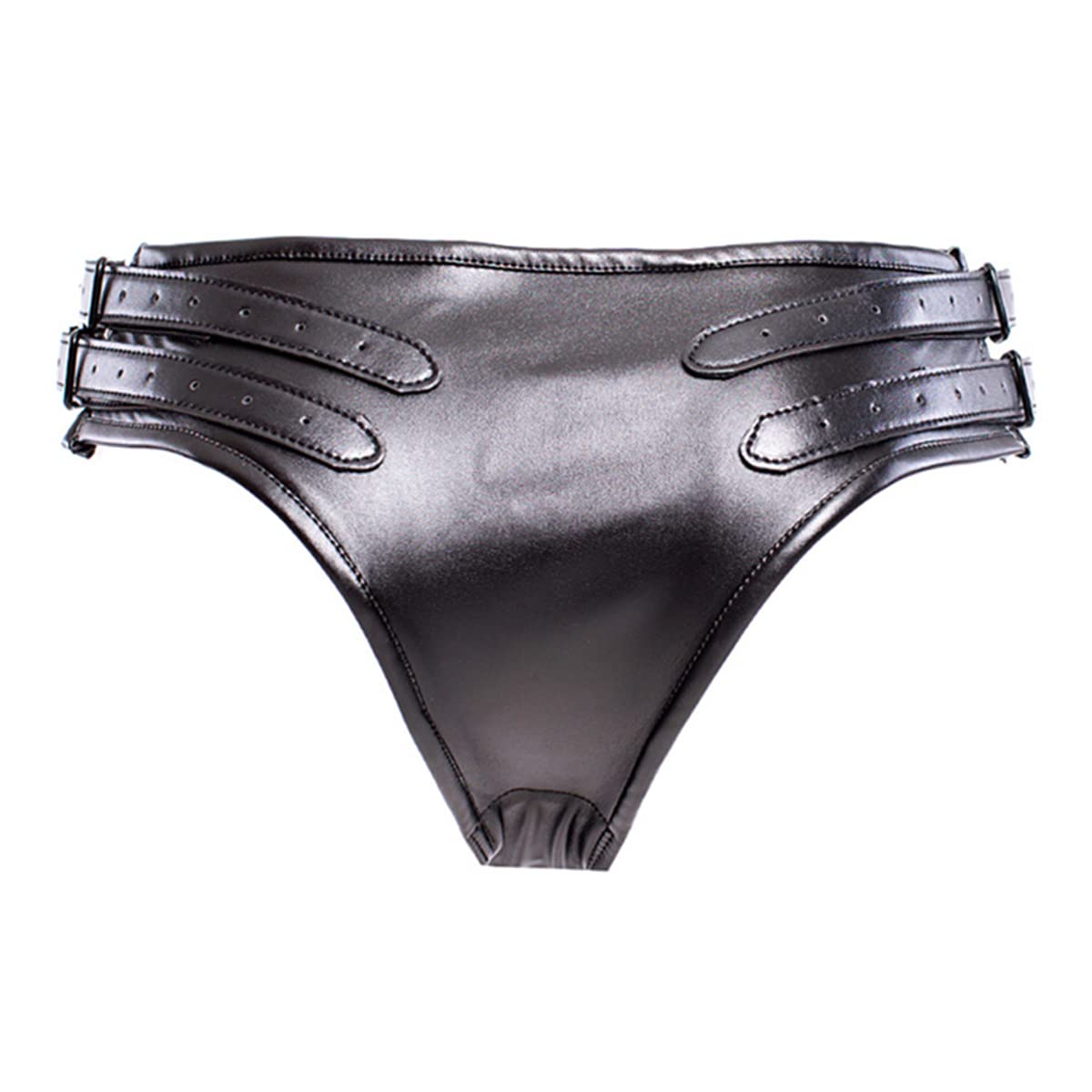 SM Restraint Thicken Leather Panties Silicone Dildo Strap-On Bondage Dildos Fetish Women and Men Masturbation Panties Vaginal Plug Anal Plug Thrust Flirt Toy (Length: 10 cm) - Image 5