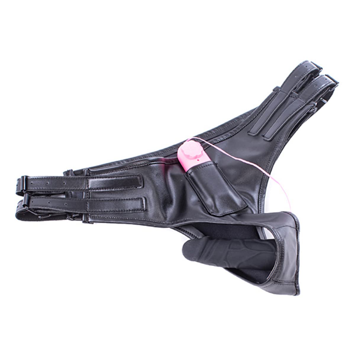 SM Restraint Thicken Leather Panties Silicone Dildo Strap-On Bondage Dildos Fetish Women and Men Masturbation Panties Vaginal Plug Anal Plug Thrust Flirt Toy (Length: 10 cm) - Image 2