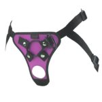 Adjustable Strap On Dildo Harness, Ferch Double Hole Pegging Harness Leather Soft Ring Belt for Male (Purple)