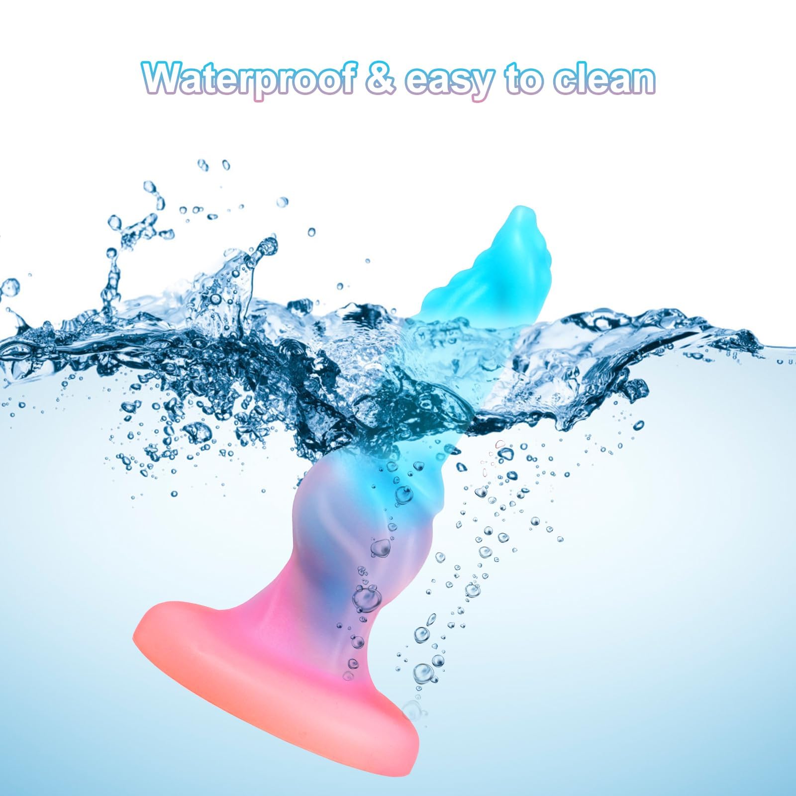 Luminous Dog Dildo for Women, 7'' Small Fantasy Monster Anal Dildo with Strong Suction Cup, Liquid Silicone G-spot Realistic Dragon Dildo for Prostate Massage, Adult Sex Toys for Women, Men - Image 2